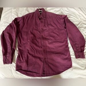 Churchill Downs burgundy wine coloured retro vintage long sleeve button up shirt